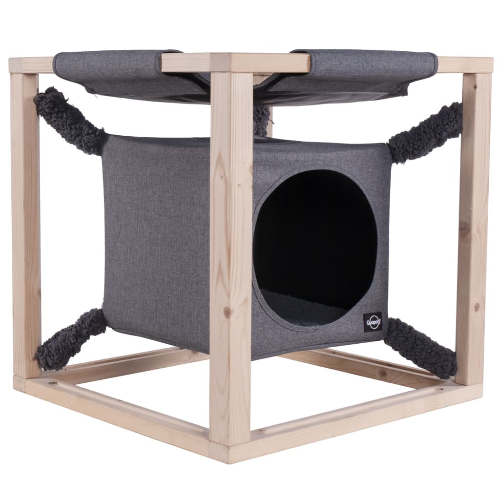 Katzenbett mit Hängematte Catcube Grau M 54x54x54 cm