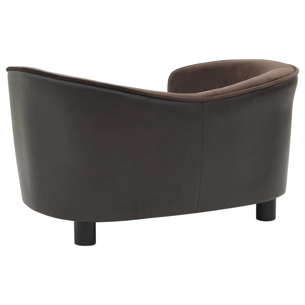 Hundesofa Braun 69x49x40 cm Plüsch und Kunstleder