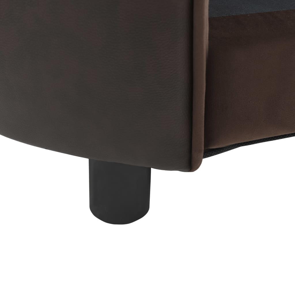Hundesofa Braun 69x49x40 cm Plüsch und Kunstleder