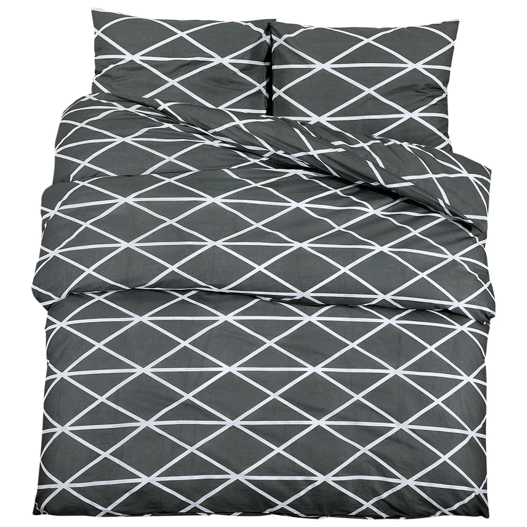 Bettwäsche-Set Grau 155x220 cm Baumwolle