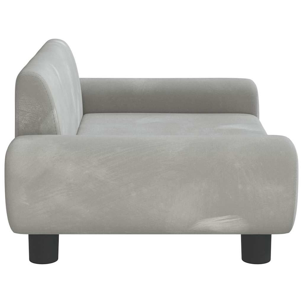 Hundebett Hellgrau 70x45x33 cm Samt