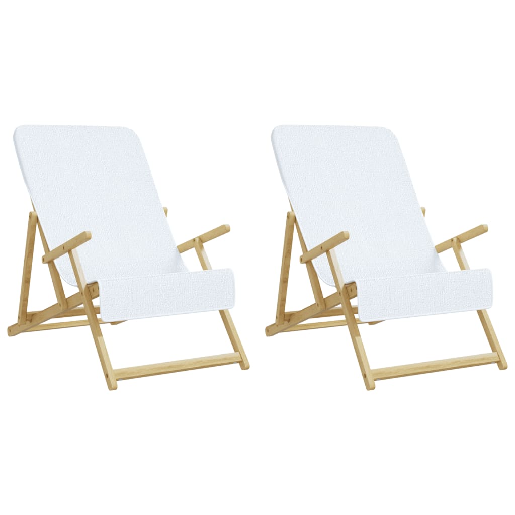 Strandtücher 2 Stk. Weiß 60x135 cm Stoff 400 GSM