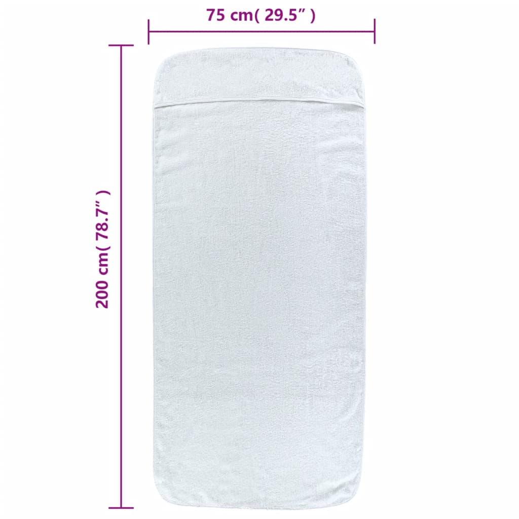 Strandtücher 2 Stk. Weiß 75x200 cm Stoff 400 GSM