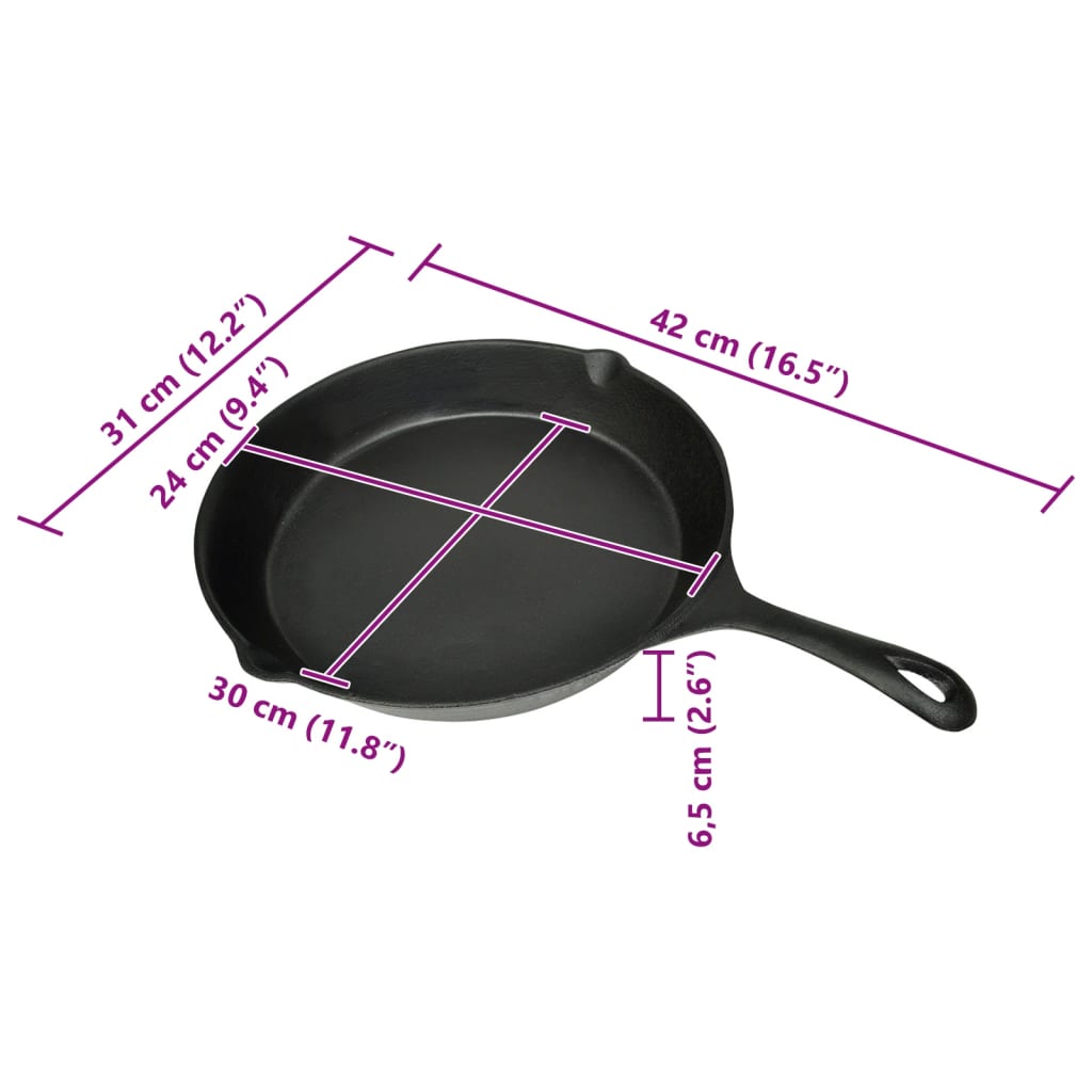 Grillpfanne Gusseisen 30 cm Rund