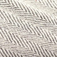 Überwurf Baumwolle Fischgrätenmuster 160x210 cm Grau