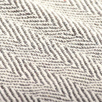 Überwurf Baumwolle Fischgrätenmuster 220x250 cm Grau