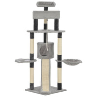 Kratzbaum mit Sisal-Kratzsäulen Grau 145 cm