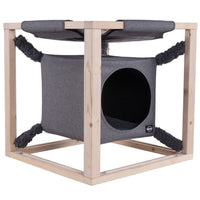 Katzenbett mit Hängematte Catcube Grau M 54x54x54 cm