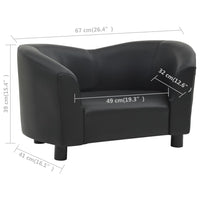 Hundesofa Schwarz 67x41x39 cm Kunstleder