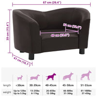 Hundesofa Braun 67x41x39 cm Kunstleder