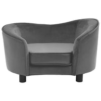 Hundesofa Grau 69x49x40 cm Plüsch und Kunstleder