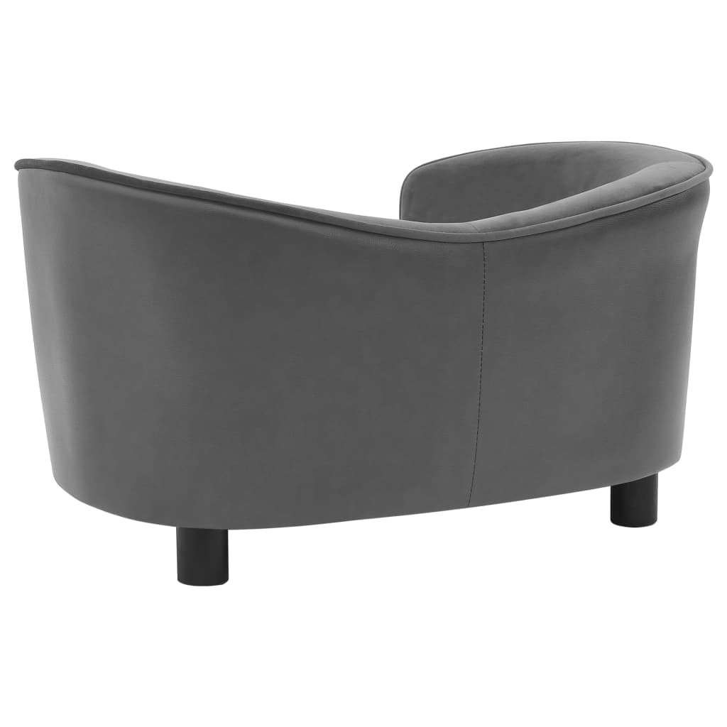 Hundesofa Grau 69x49x40 cm Plüsch und Kunstleder