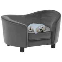 Hundesofa Grau 69x49x40 cm Plüsch und Kunstleder