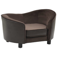 Hundesofa Braun 69x49x40 cm Plüsch und Kunstleder