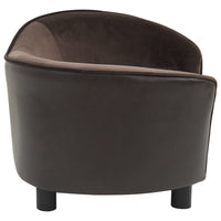 Hundesofa Braun 69x49x40 cm Plüsch und Kunstleder