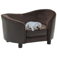 Hundesofa Braun 69x49x40 cm Plüsch und Kunstleder
