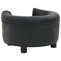 Hundesofa Schwarz 48x48x32 cm Plüsch und Kunstleder
