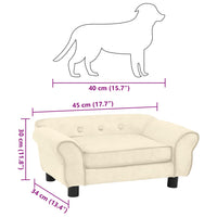 Hundesofa Creme 72x45x30 cm Plüsch