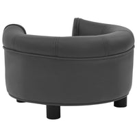 Hundesofa Dunkelgrau 48x48x32 cm Plüsch und Kunstleder
