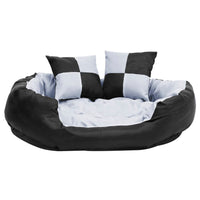 Wendbares & waschbares Hundekissen Grau und Schwarz 85x70x20 cm
