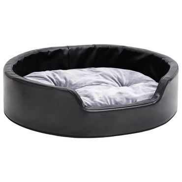 Hundebett Schwarz-Grau 69x59x19 cm Plüsch und Kunstleder