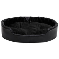 Hundebett Schwarz 90x79x20 cm Plüsch und Kunstleder