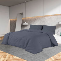 Bettwäsche-Set Anthrazit 260x240 cm Leichte Mikrofaser