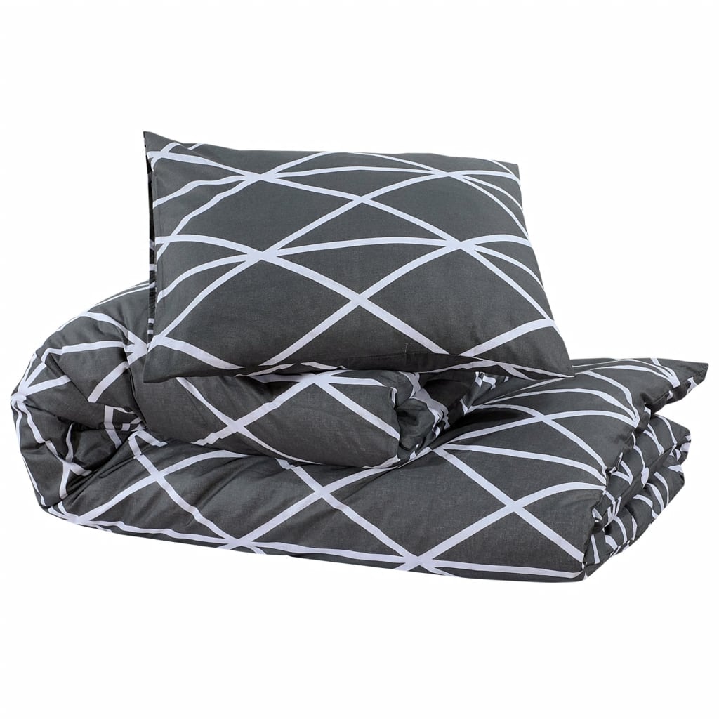 Bettwäsche-Set Grau 240x220 cm Baumwolle