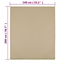Spannbettlaken 2 Stk. Jersey Taupe 140x200 cm Baumwolle