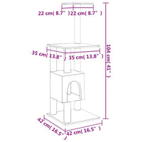 Kratzbaum mit Sisal-Kratzsäulen Dunkelgrau 104 cm