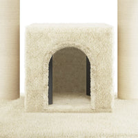 Kratzbaum mit Sisal-Kratzsäulen Creme 110 cm