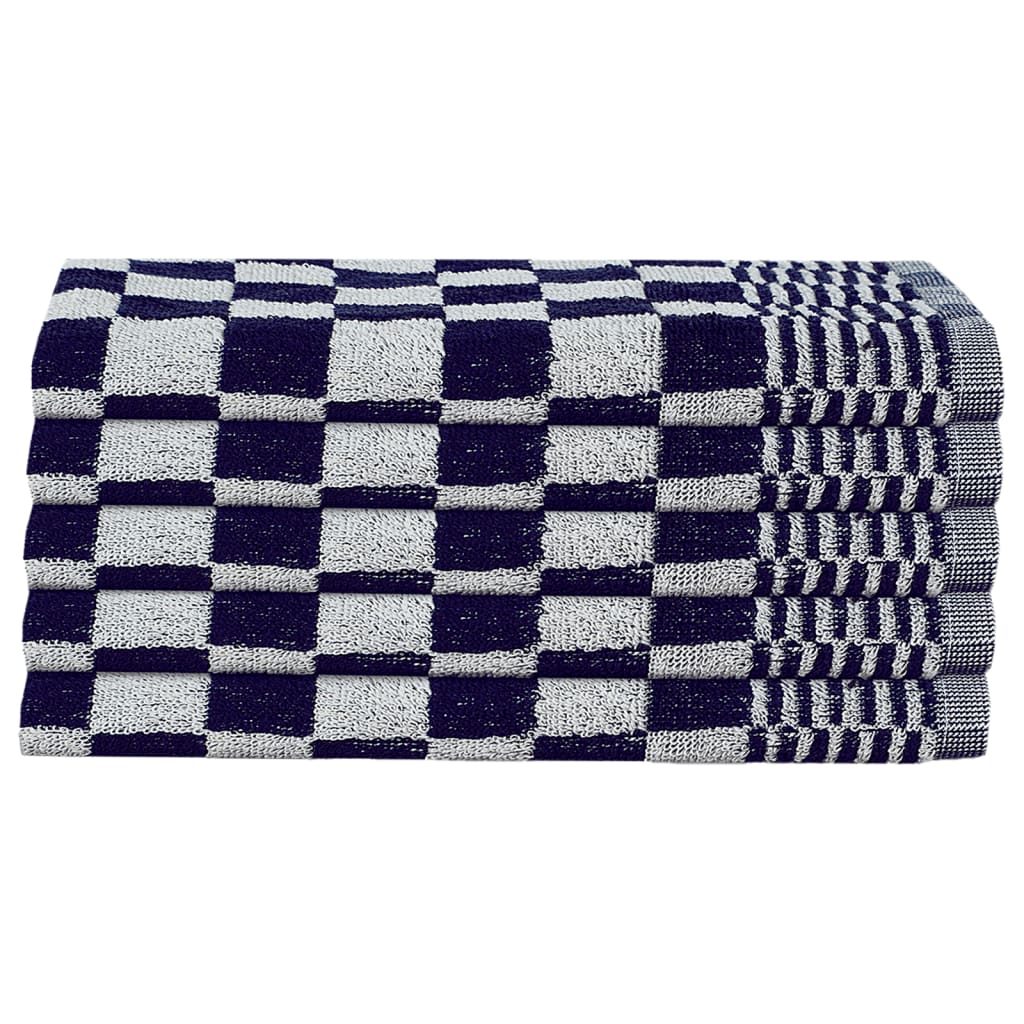 10-tlg. Handtuch-Set Blau und Weiß Baumwolle