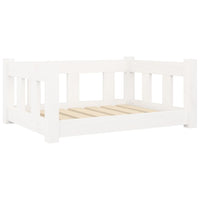 Hundebett Weiß 65,5x50,5x28 cm Massivholz Kiefer