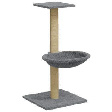 Kratzbaum mit Sisal-Kratzsäule Hellgrau 74 cm