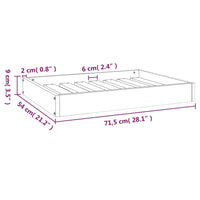 Hundebett Weiß 71,5x54x9 cm Massivholz Kiefer