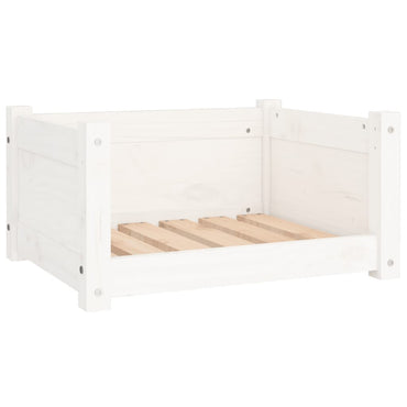 Hundebett Weiß 55,5x45,5x28 cm Massivholz Kiefer