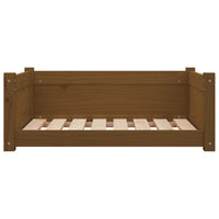 Hundebett Honigbraun 75,5x55,5x28 cm Massivholz Kiefer