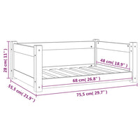 Hundebett Honigbraun 75,5x55,5x28 cm Massivholz Kiefer