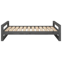 Hundebett Grau 105,5x75,5x28 cm Massivholz Kiefer