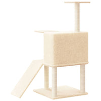 Kratzbaum mit Sisal-Kratzsäulen Creme 109 cm