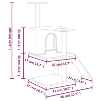 Kratzbaum mit Sisal-Kratzsäulen Creme 109 cm