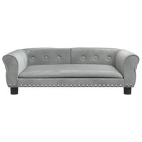 Hundebett Hellgrau 95x55x30 cm Samt