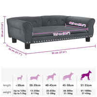 Hundebett Dunkelgrau 95x55x30 cm Samt