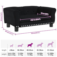Hundebett Schwarz 70x45x30 cm Samt