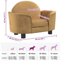 Hundebett Braun 66x40x45 cm Samt