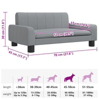 Hundebett Hellgrau 70x45x30 cm Stoff