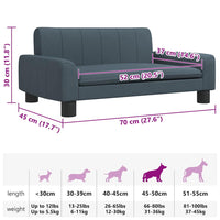 Hundebett Dunkelgrau 70x45x30 cm Stoff