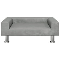Hundebett Hellgrau 70x45x26,5 cm Samt