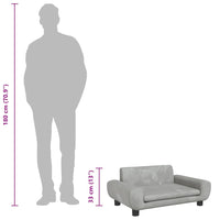 Hundebett Hellgrau 70x45x33 cm Samt