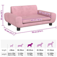 Hundebett Rosa 70x45x33 cm Samt
